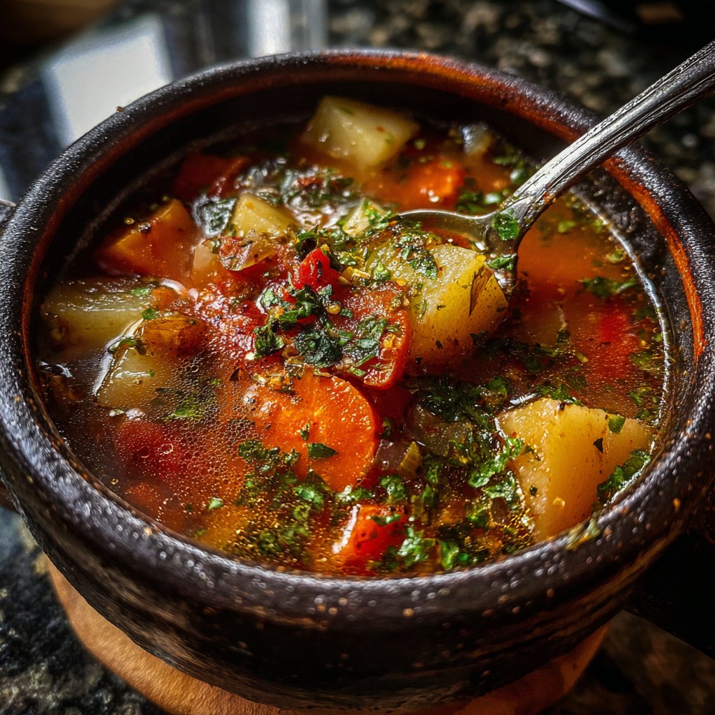 Abendessen mit Suppe