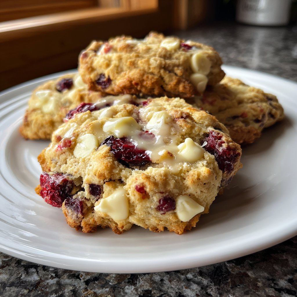 Cookies mit weißer Schokolade und Beeren