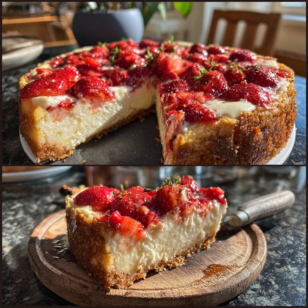 Erdbeerkuchen Mit Cremigem Topping