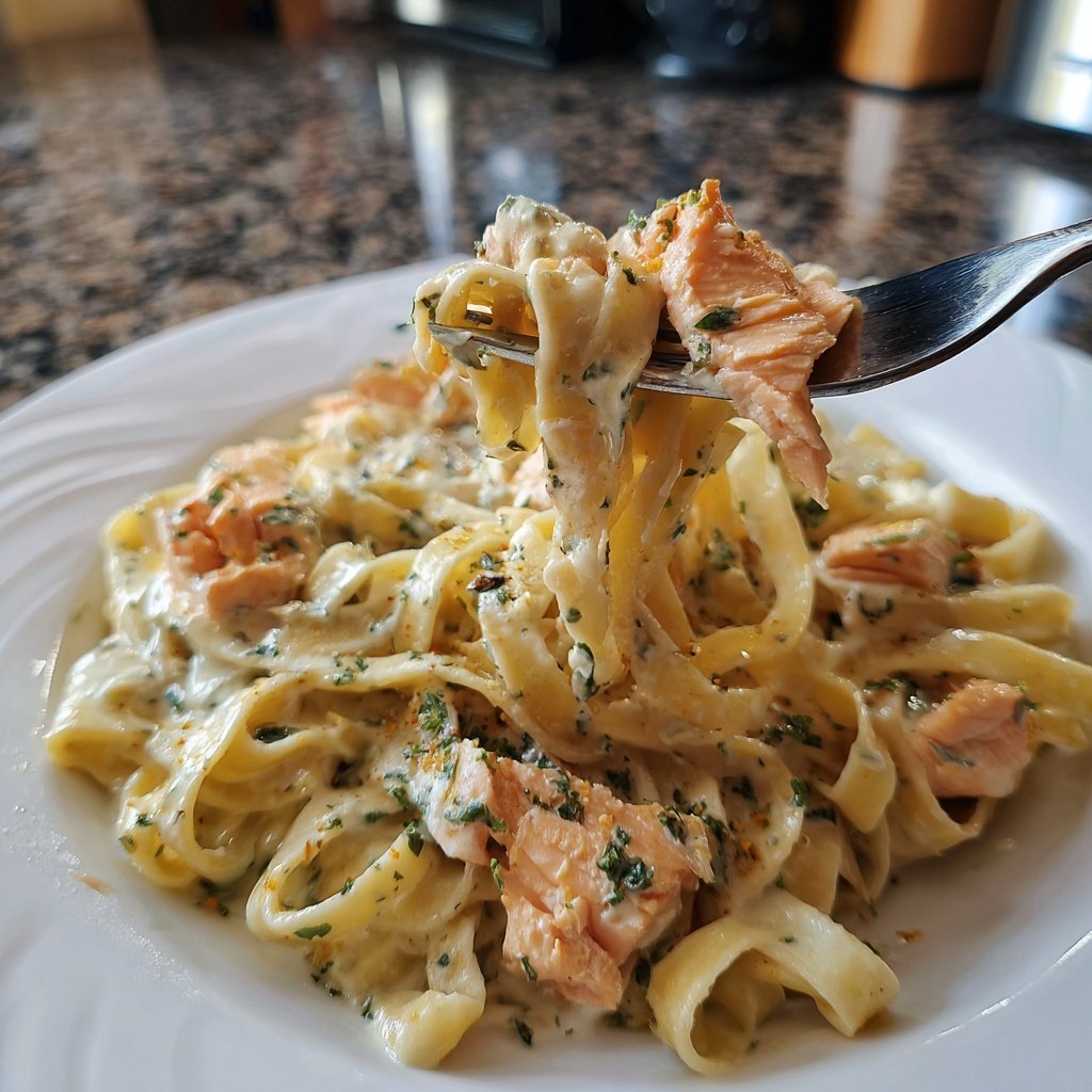 Tagliatelle mit Lachs und Sahne