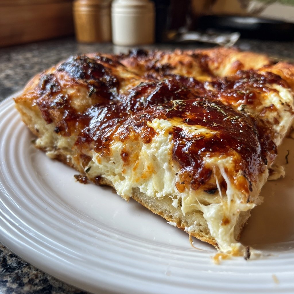 Pizza mit Ziegenkäse und Honig