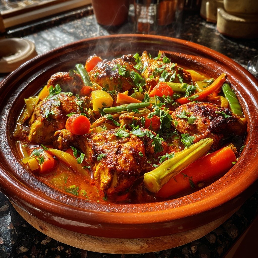 Internationale Küche Marokkanisches Hähnchen-Tagine