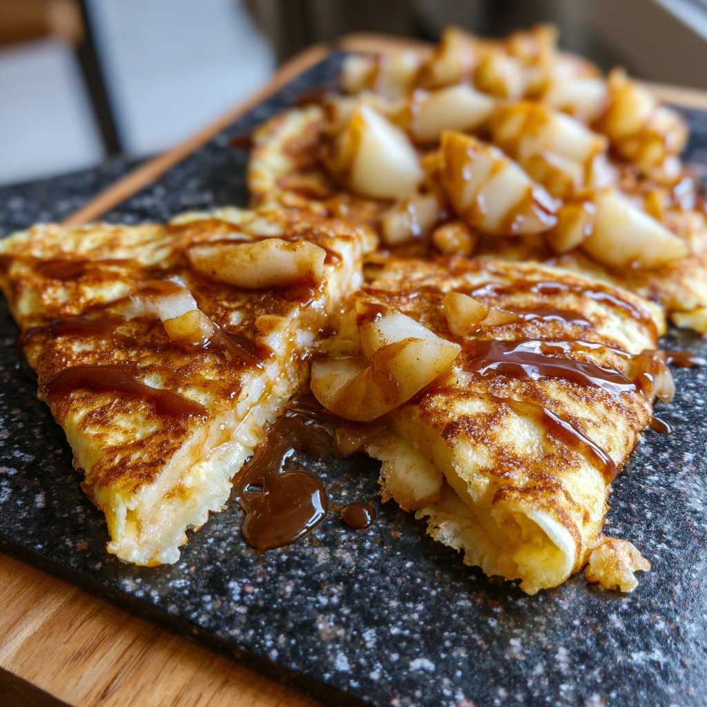 Pfannkuchen mit Birnen und Zimt