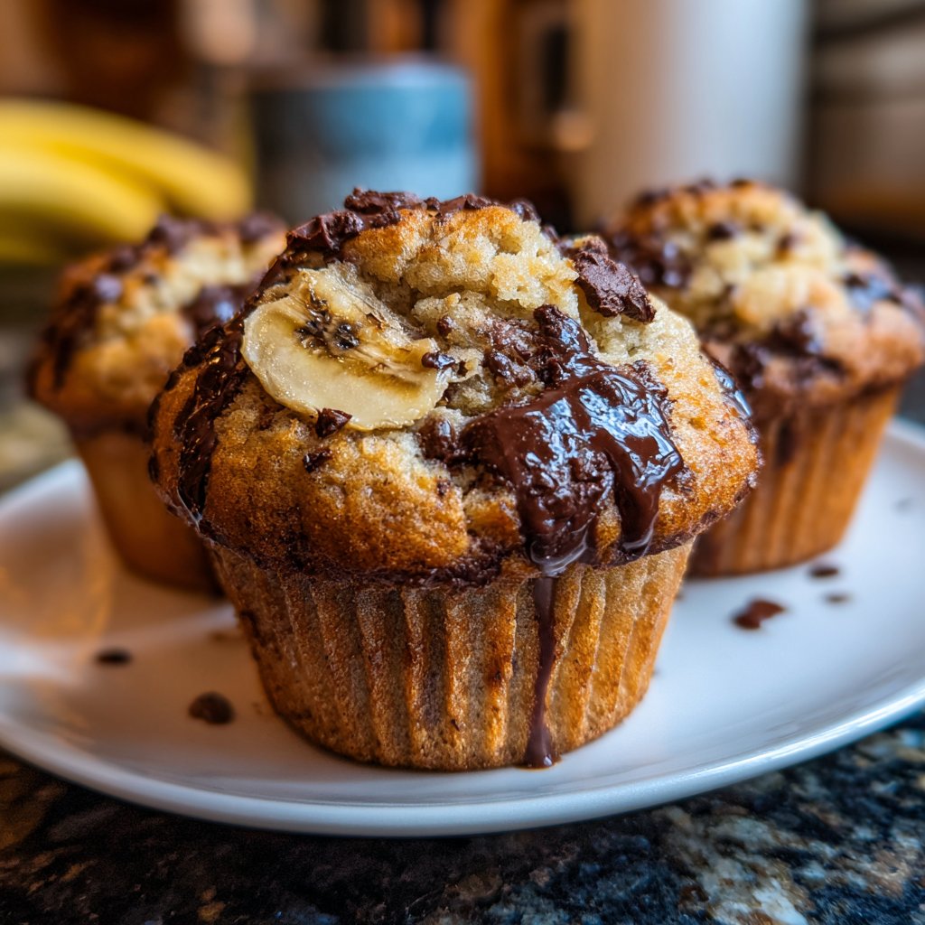 Muffins mit Schokolade und Banane