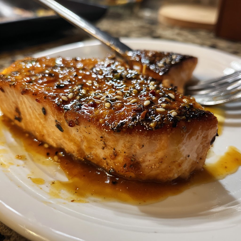 Lachsfilet mit Honig-Senf-Sauce